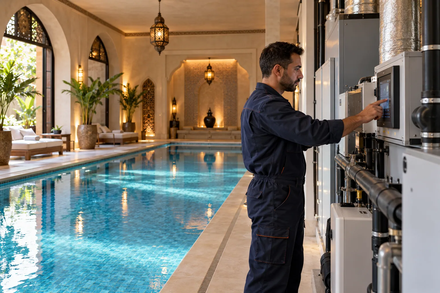 Coordination : Travailler avec chauffage, ventilation et usage de la piscine.