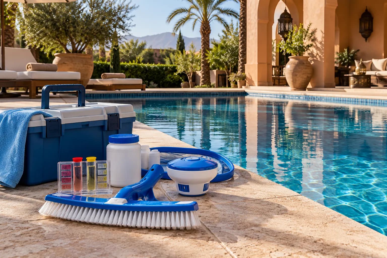 Entretenir une piscine toute l'année : Nettoyage, équilibre de l'eau, circulation et contrôles préventifs forment un ensemble indissociable.