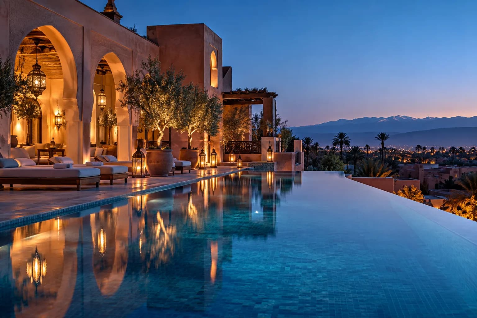 Projet de piscine dans une villa contemporaine au Maroc