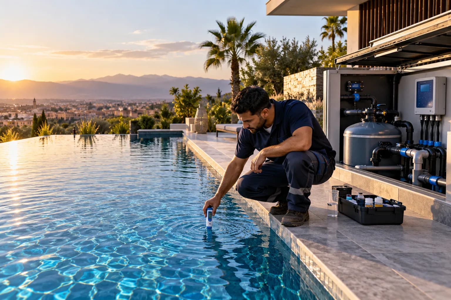 Mise en service : Controle, reglages, explications d'usage et preparation de l'entretien.