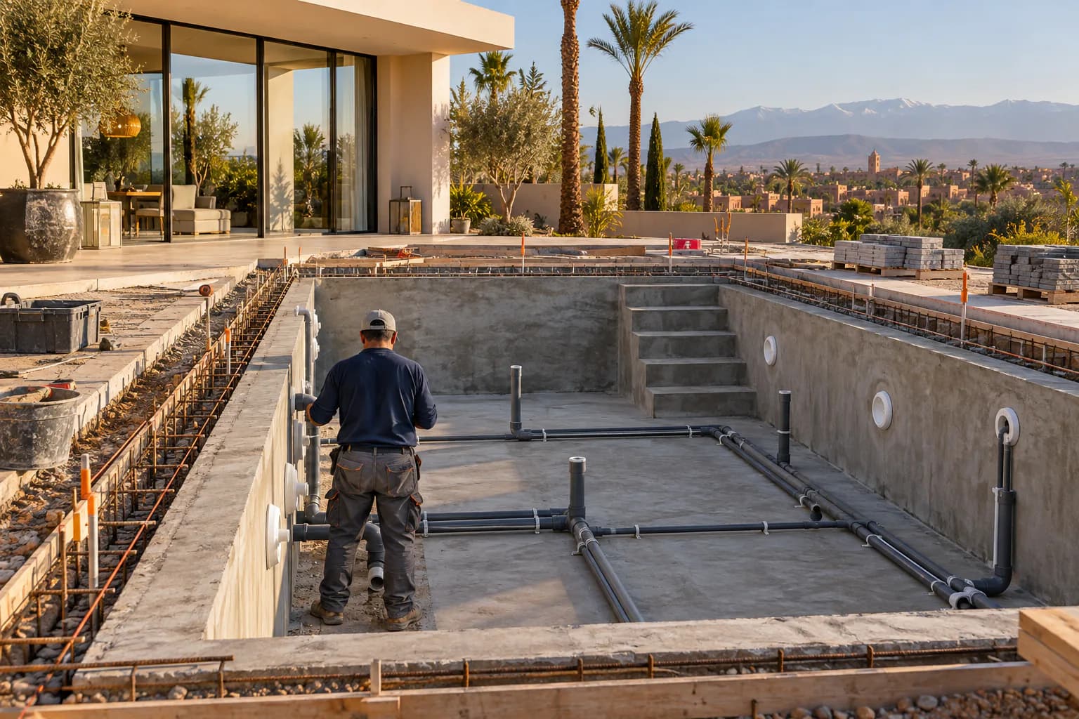 Piscines : Conception, construction, renovation et entretien.